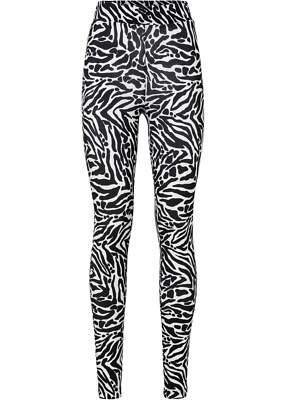 Neu Hose mit schönem Alloverprint Gr. 36/38 Schwarz/Weiss Damen Freizeit-Pants