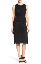 CLASSIQUES ENTIER Nordstrom Black Eyelet Embroidered Ruffle Lace Smocked Dress 2