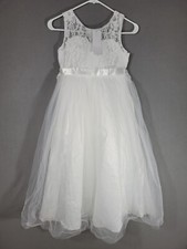 Flower Girl DressLace Top Tulle Skirt Girls Lace Party Dress Size 140 9-10yrs
