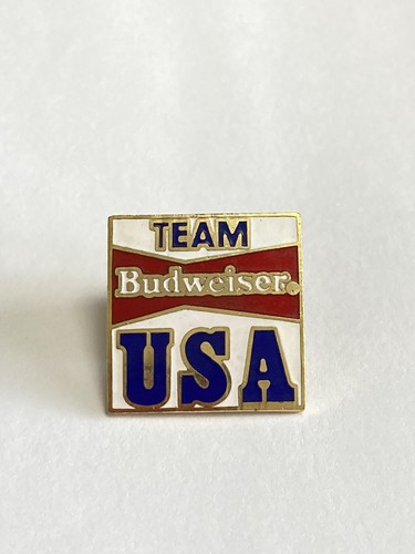 Vintage Lake Placid Olympic Games Team USA Enamel Pin Budweiser Sponsor - Picture 3 of 6
