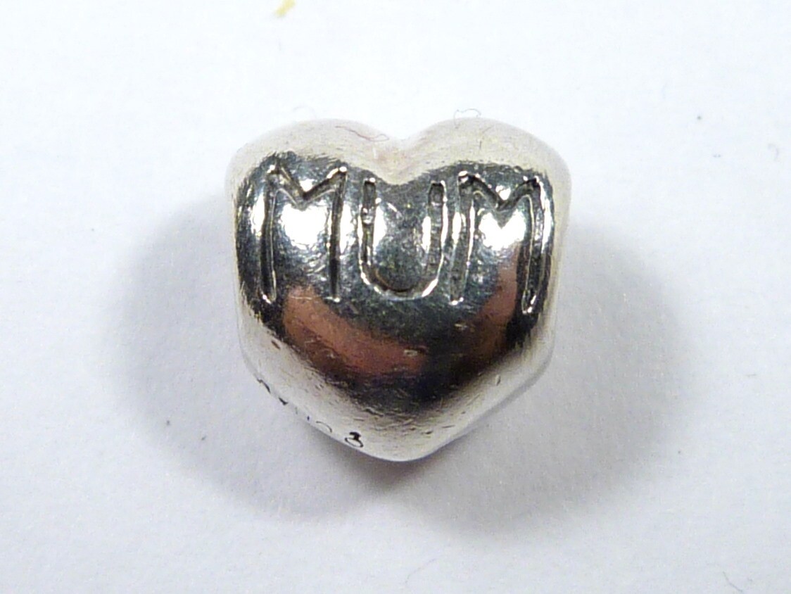 CHAMILIA 925 CHAM SOLID STERLING SILVER LOVE HEART "MUM" CHARM BEAD eBay