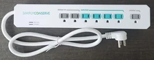 Simply Conserve 7 Outlet Advanced Power Strip Energy Saving 125 VAC 15A - NEW