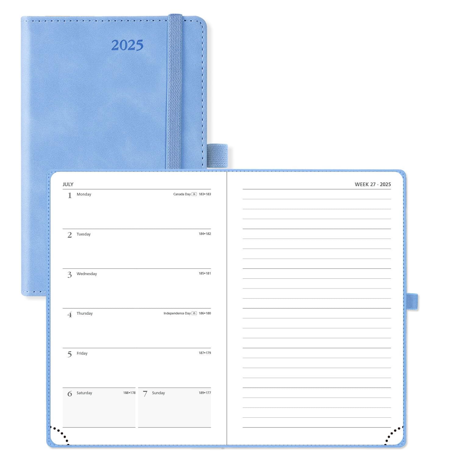 POPRUN 2025 Pocket Planner 4'' x 6.25'' 2025 Purse Size Weekly & Monthly Cale...