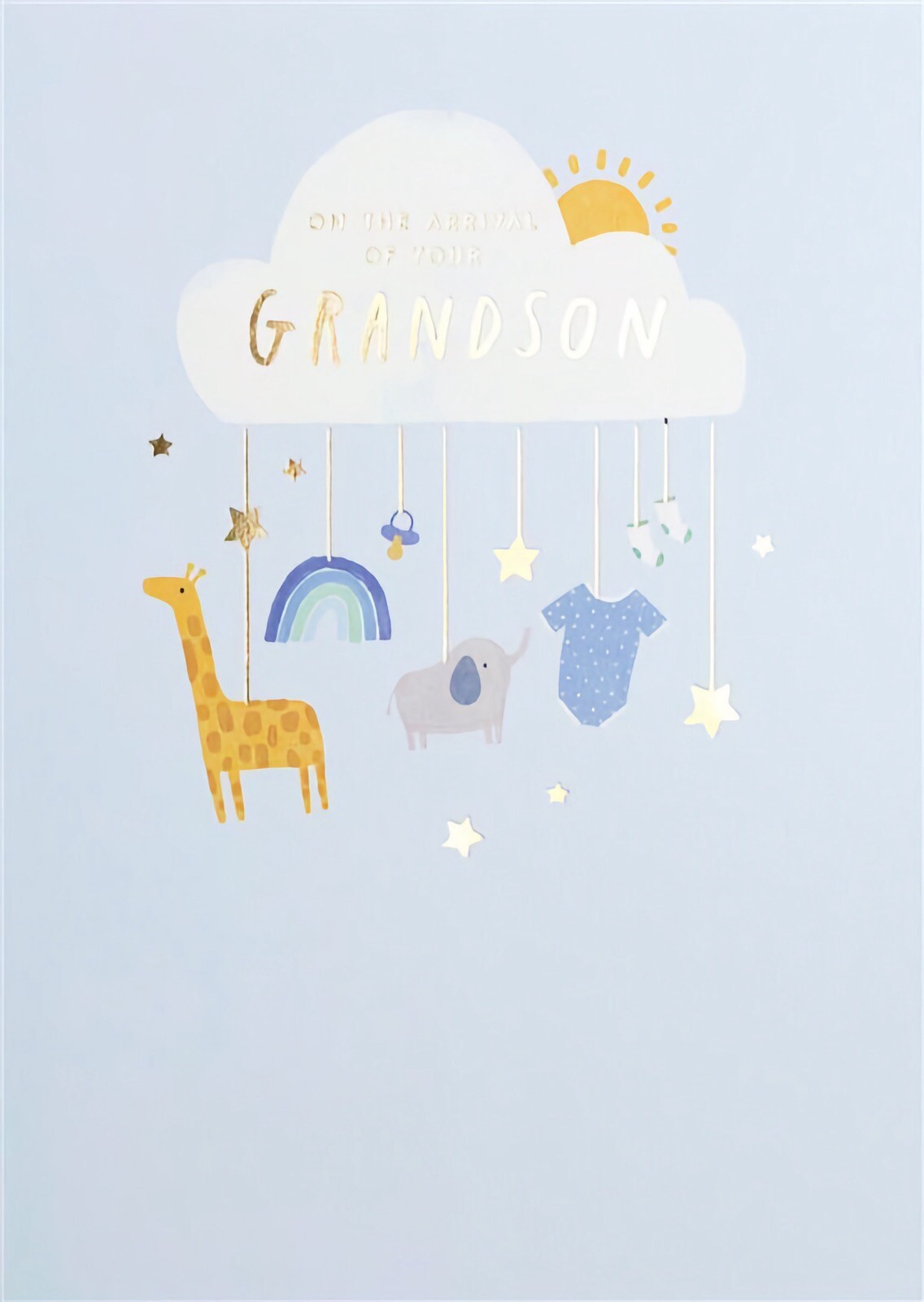On The Arrival Of Your Grandson Premium Greeting Card Cute New Born Baby Boy