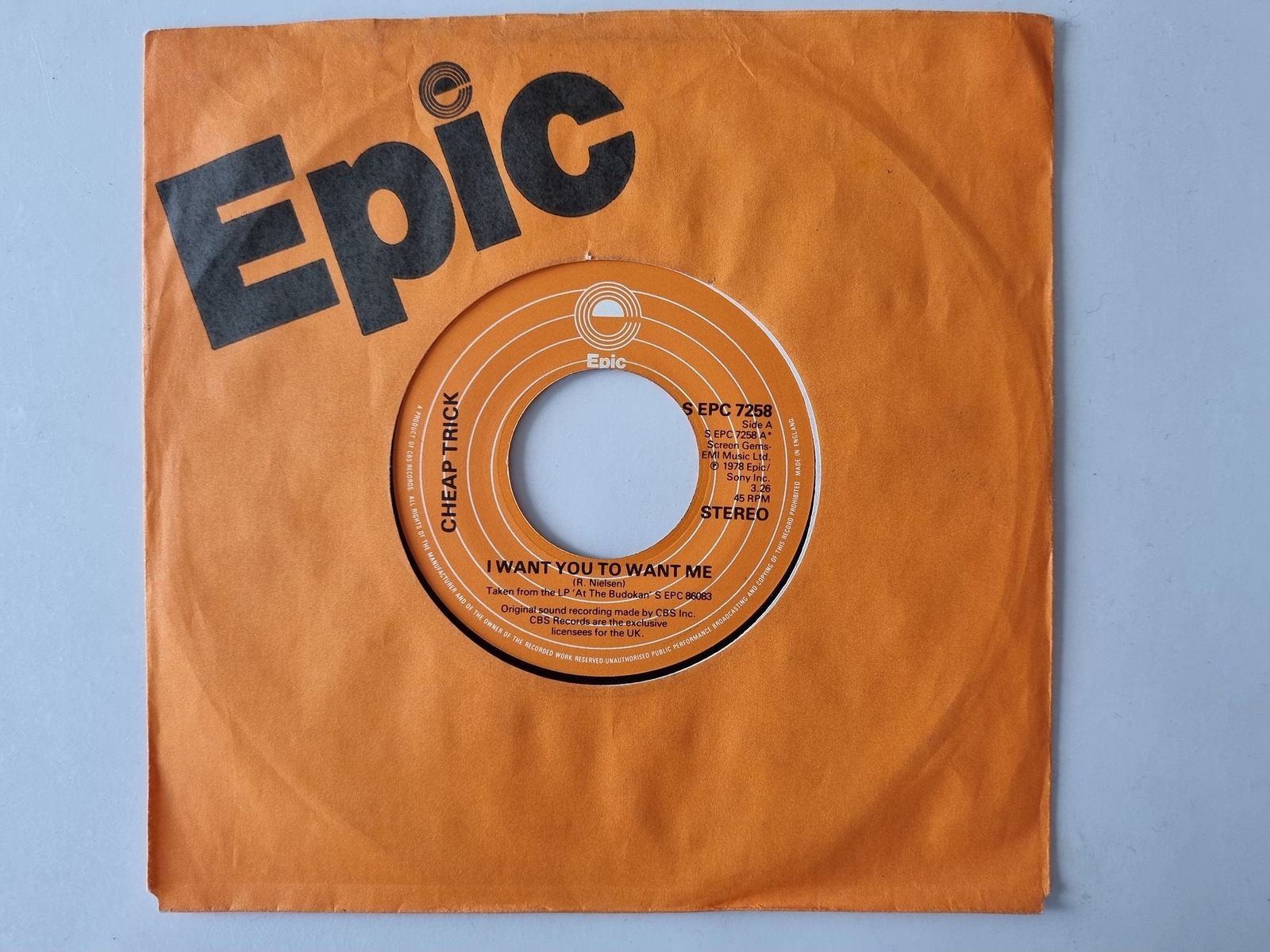 Cheap Trick - I Want You To Want Me/ Clock Strikes Ten 7'' Vinyl UK