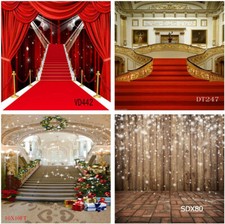 10X10FT Vinyl Christmas Tree Red Carpet Photo Background Studio Backdrop