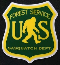 SASQUATCH STICKER "FOREST BIGFOOT" 2 3/4 X 3" GLOSSY THICK WATERPROOF OUTDOOR