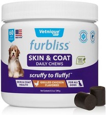 Vetnique Labs Furbliss Skin  Coat Fish Oil Dogs w EPA  DHA Chicken 60 Chews
