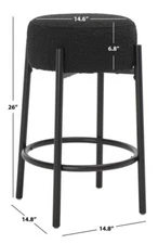 Safavieh Boucle Metal Leg Counter Stool, Reduced Price 2172727238 SFV5032B