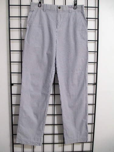 BROOKS BROTHERS ==SIZE 16 / 28" WAIST X 28" INSEAM==BLUE WHITE SEERSUCKER PANTS - Picture 2 of 5