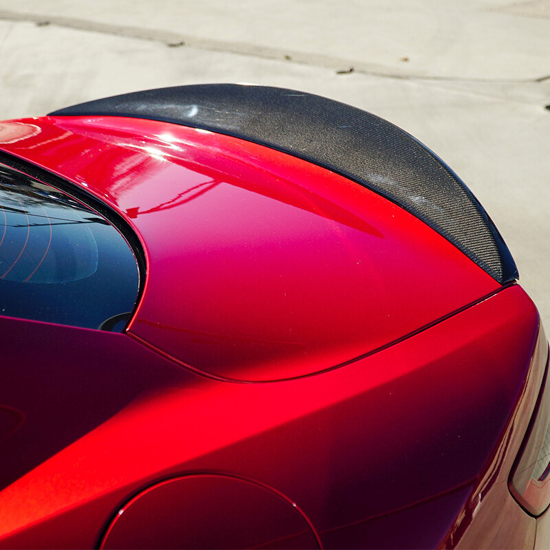 REAL CARBON Rear Trunk Spoiler Wing Lip For Maserati GranTurismo Coupe 2012-2014
