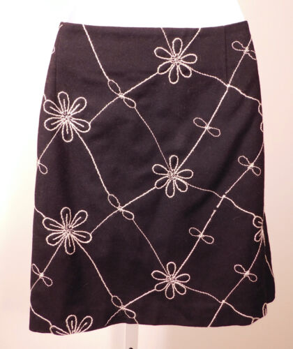 Minifalda de lana bordada negra para mujer FASHIONISTA talla 8 - Imagen 4 de 5