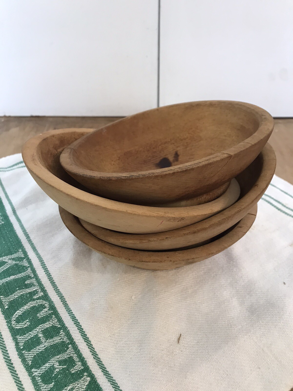 Set Of 4 Vintage Munising Wooden Bowls Signed eBay