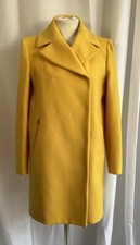 Max Mara Sportmax Wool Cashmere Double Breasted Coat Yellow Uk 4 Made In Italy