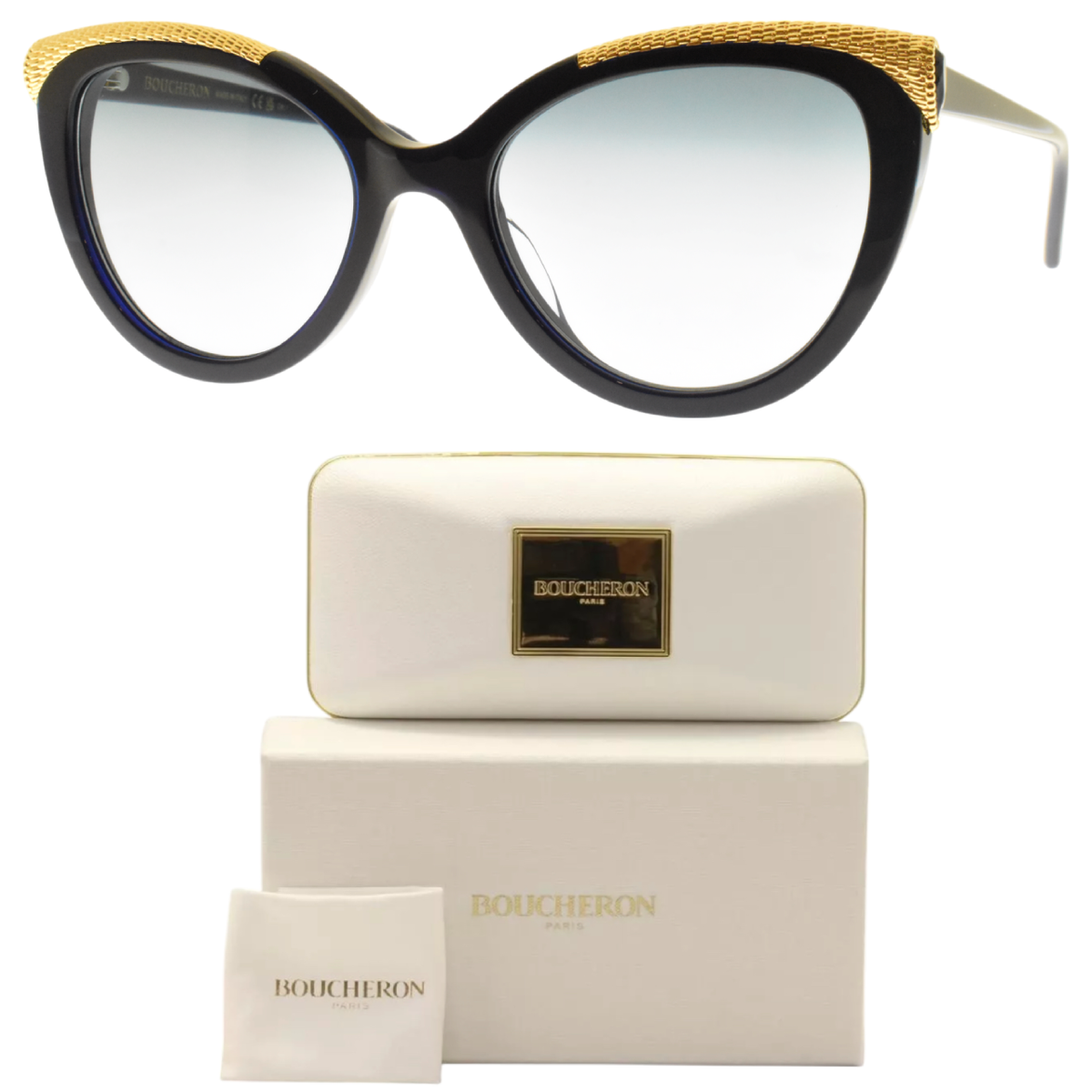 NEW!! BOUCHERON BC0116S 002 Blue Cat Eye Full Rim Womens  display picture 3