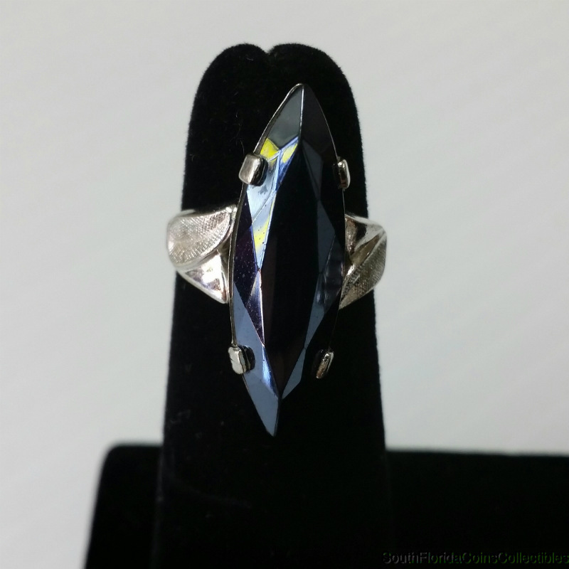 PRICED TO SELL 925 STERLING SILVER DARK BLUE GEMSTONE RING eBay