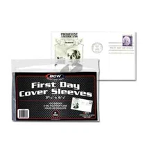(1000) BCW First Day Cover Sleeves 3-5/16" x 6-7/8" (10 Packs of 100)