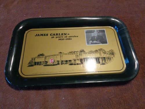 Coca-Cola Tin Litho Tray James Carlen 50 Years Service Cookeville TN Vintage