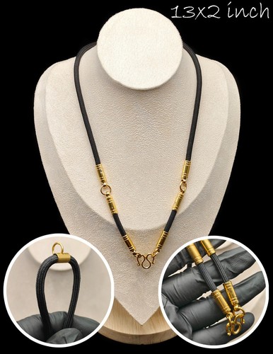 Stainless Steel 4 Hook TRUE STEEL Gold Plated Rope Necklace Amulet CK98