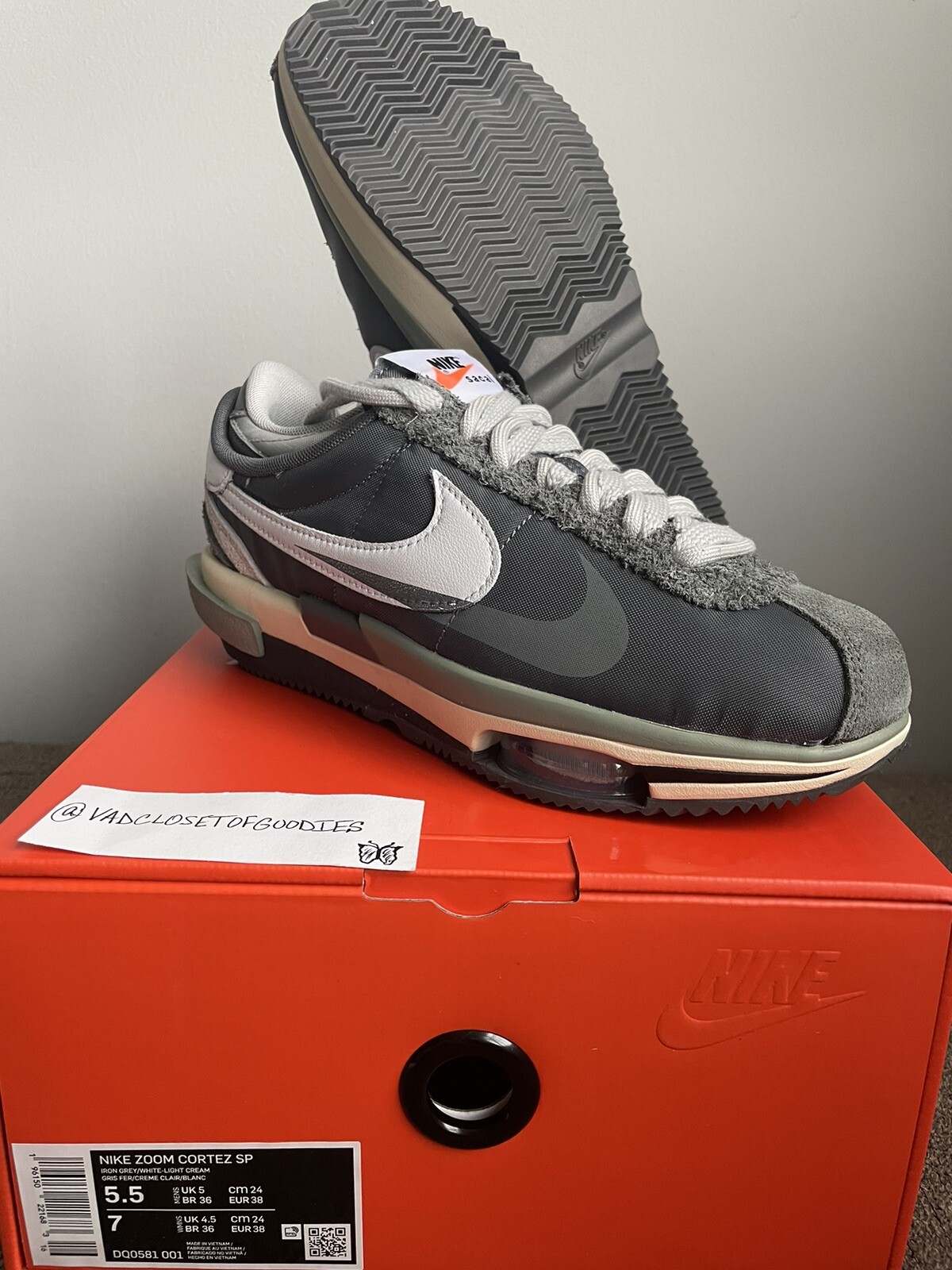 SACAI X NIKE Nike Cortez 4 0 x grigio sacai Taglia: 5 5