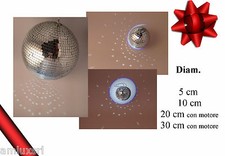 SFERA SPECCHI DIAM 5 10 20 30 CM CON/ SENZA MOTORE EFFETTO WOW VETRINA DISCOTECA