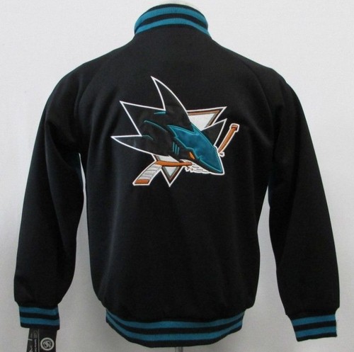 San Jose Sharks NHL Youth Unisex Full Zip Track Jacket Black Teal M (12-14) - Picture 3 of 7