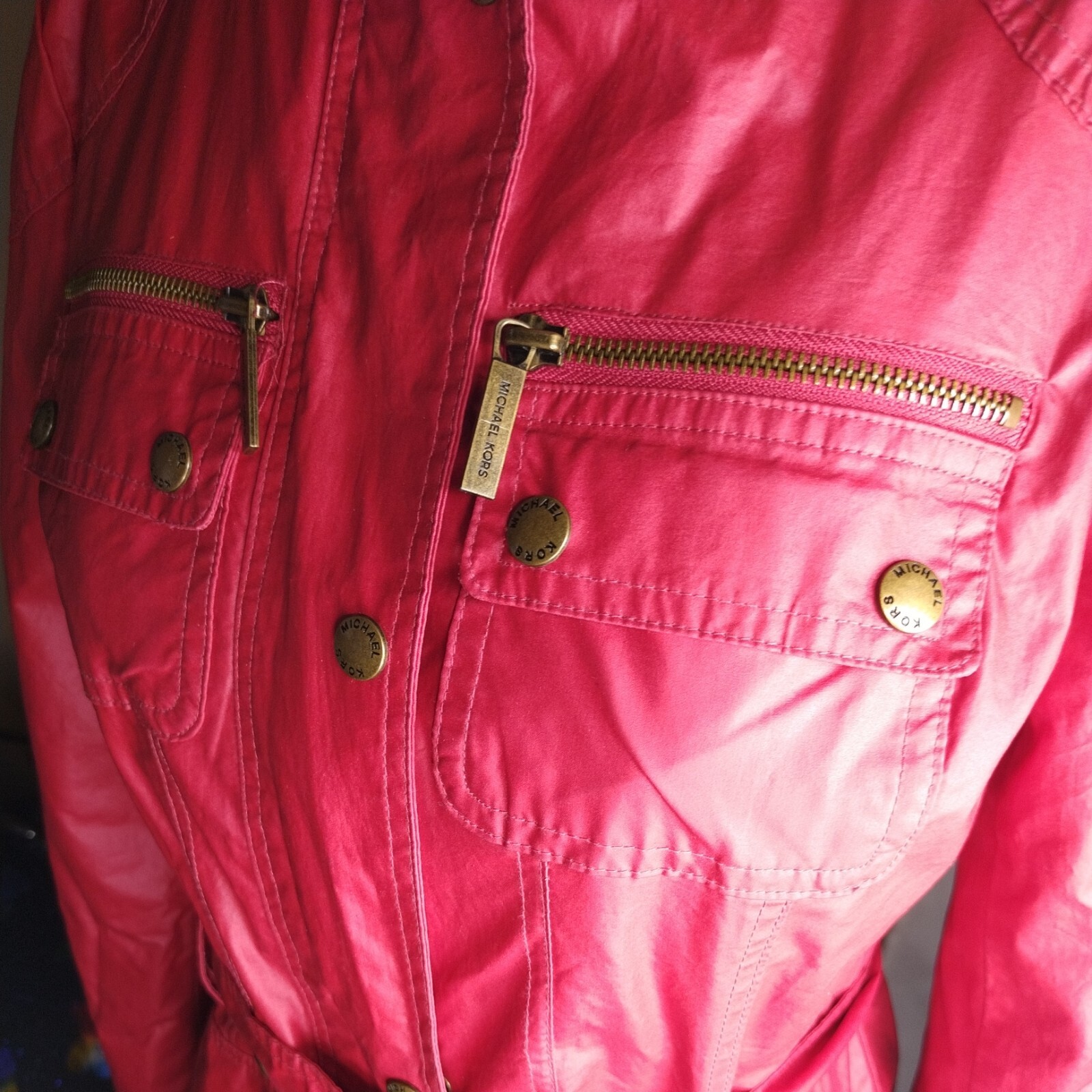 Red Michael Kors Jacket XS With Straps 