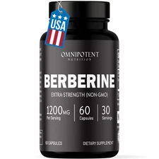 Premium Berberine HCL Extract 1200mg, Healthy Cholesterol, Anti-Inflammatory