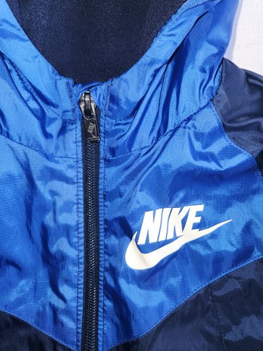 Nike Navy and Royal Blue Full Zip Fleece Lined Color Block Jacket Boys 4T/XS EUC - Picture 2 of 12