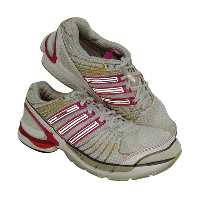 Adidas Adistar Womens Pre-owned White/Pink High End Running Sneakers - sz. 9 1/2