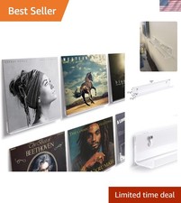 Lightweight Acrylic Vinyl Record Display Shelves - 6 Pack for Organizing LPs