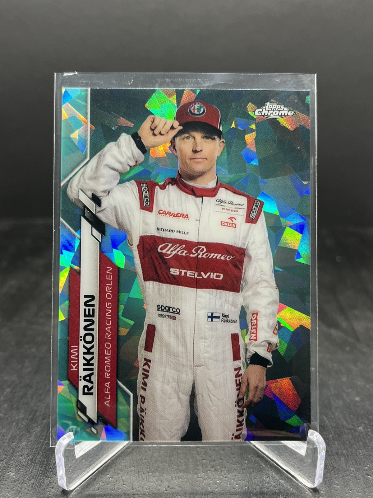 2020 Topps Chrome Sapphire Formula 1 F1 Kimi Raikkonen Portrait Aqua 68/99 #15