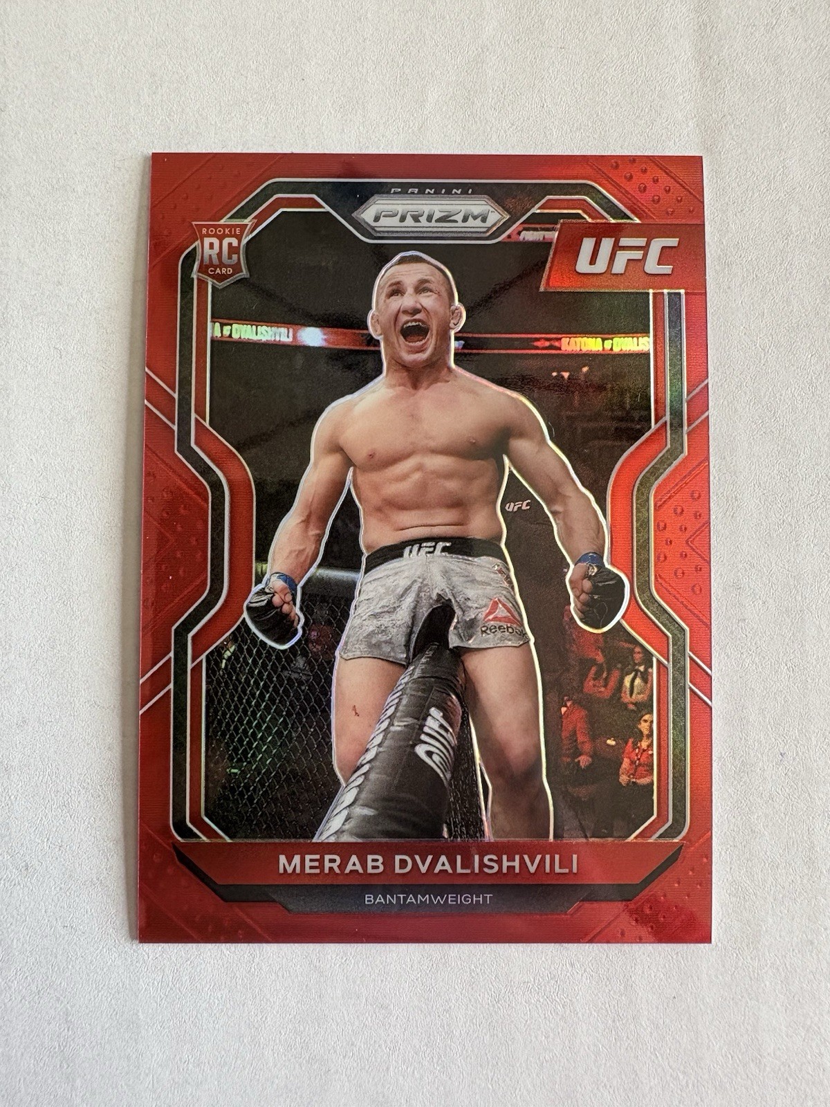 2021 UFC Prizm Merab Dvalishvili #87 Red Parallel #/275 RC