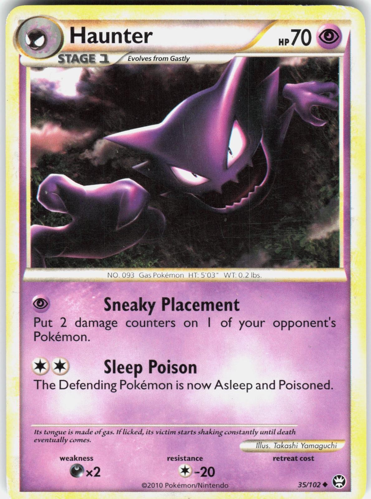 Haunter 35/102 Uncommon HGSS Triumphant Pokemon Damaged