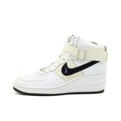 Nike Damen Air Force 1 Sky Hi Schuh Weiß/Schwarz Leder Sohle Sneaker EU 40.5
