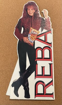 Fritos Scoops 1994 Reba McEntire Stand-Up Promotional Sign 17 1/2 Inches Vintage