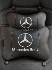 2pcs Mercedes Car Headrest Pillows Handmade Embroidery Neck Support Cushion 2pcs Mercedes Car Headrest Pillows Handmade Embroidery Neck Support Cushion