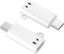 2 Pack Apple MFi USB-C to Audio Adapter for iPhone iPad Charging