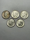 Lot Of 5 Silver Roosevelt 10C Dimes 1951, Two 1963 & Two 1964 Coins