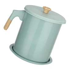  Oil Pot with Strainer Grease Container Cooking Filter and Storage