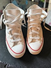 Converse All Star High Top Canvas White Shoes YOUTH US 4 X-POSTED