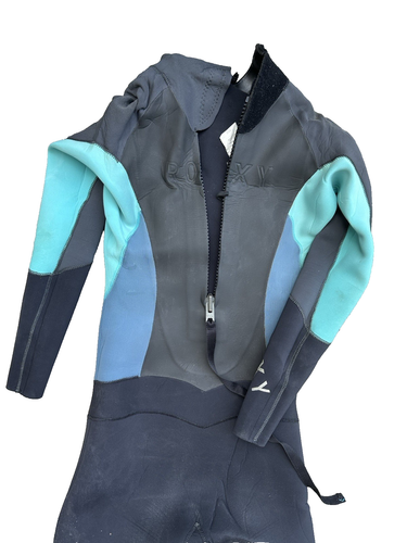 ROXY Women’s Full Wetsuit Size 6 | Surfing Neoprene Back Zip Black/Blue - Picture 3 of 6