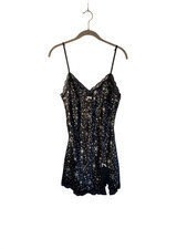 VTG Victoria  s Secret store, print black whimsigoth dark fairy slip dress S