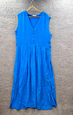 Witchery Womens A-line Midi Dress Size 16 Blue Sleeveless V-Neck