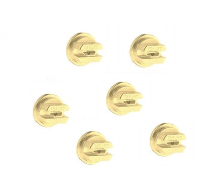 Pack of 6 - TeeJet Brass Even Flat Spray Tip 80° Rated 0.10 GPM @ 40 PSI TP8001E