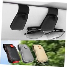 Sunglass Holder for Car, 2 Pack Car Sunglass Holder Visor Clip Magnetic Black