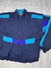 Vintage Puma Jacket Mens Medim Blue 90s Colorblock Windbreaker running Gym