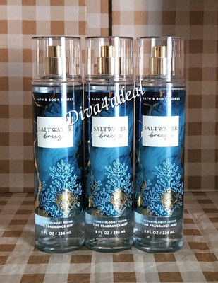 3X Bath & Body Works SALTWATER BREEZE 8OZ Mist Spray Collection Set