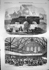 Original Old Antique Print 1868 Fleet Prison People'S Market Whitechapel London