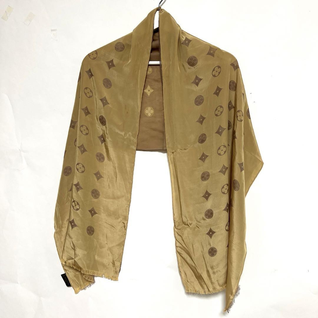 Louis Vuitton Monogram Double Layer Shawl Beige Pre-Owned